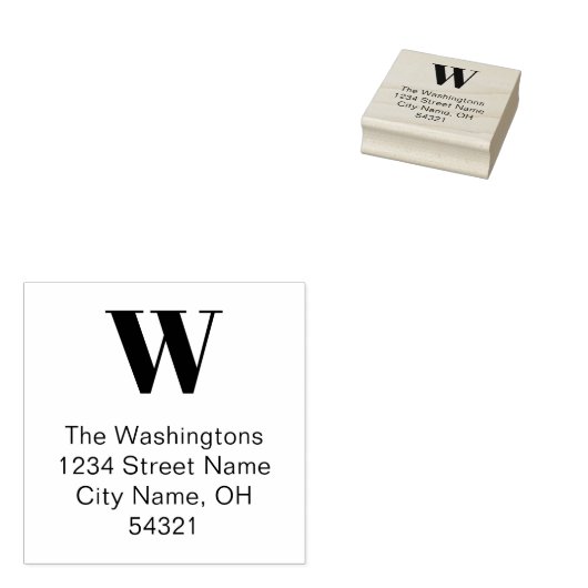 シンプルモノグはっきりしたラム差出人住所パーソナライズされた ラバースタンプ (押印)