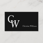 シンプルモノグエレガントラムプロフェッショナル白黒 名刺 (正面)