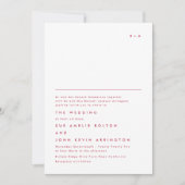 シンプルモノグエレガントラムレッドマゼンタ 招待状 (正面)