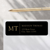 シンプルモノグエレガントラム差出人住所 ラベル