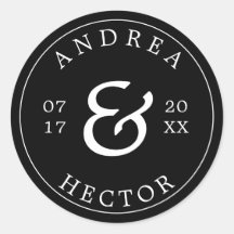 シンプルモノグエレガントラム白黒封筒用シール