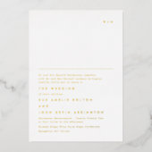 シンプルモノグエレガントラム金ゴールド文字 箔招待状 (正面)