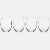 シンプルモノグモダンラムイニシャルパーソナライズされた ステムなしワイングラス (左)