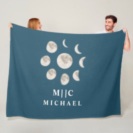 シンプルモノグモダンラムパーソナライズされた フリースブランケット