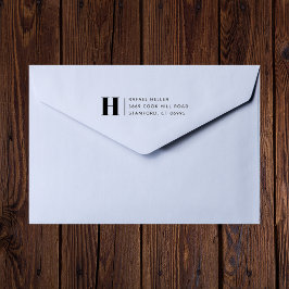 シンプルモノグモダンラム差出人住所 ラバースタンプ