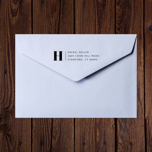 シンプルモノグモダンラム差出人住所 ラバースタンプ