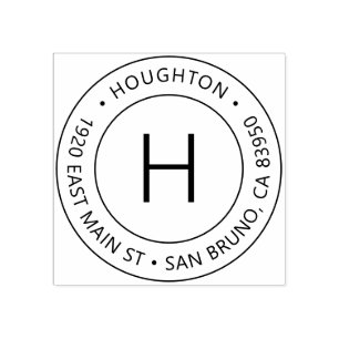 シンプルモノグモダンラム差出人住所 ラバースタンプ