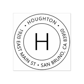 シンプルモノグモダンラム差出人住所 ラバースタンプ