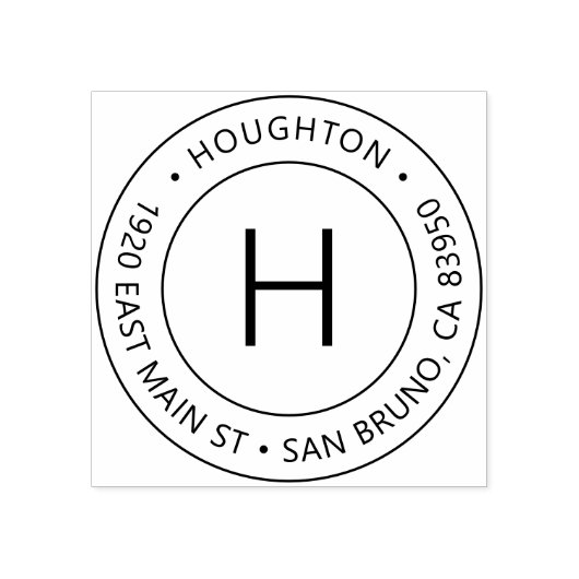 シンプルモノグモダンラム差出人住所 ラバースタンプ (インプリント)