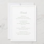 シンプルモノグラエレガントムのセージを一つ結婚で飲む 招待状 (裏面)