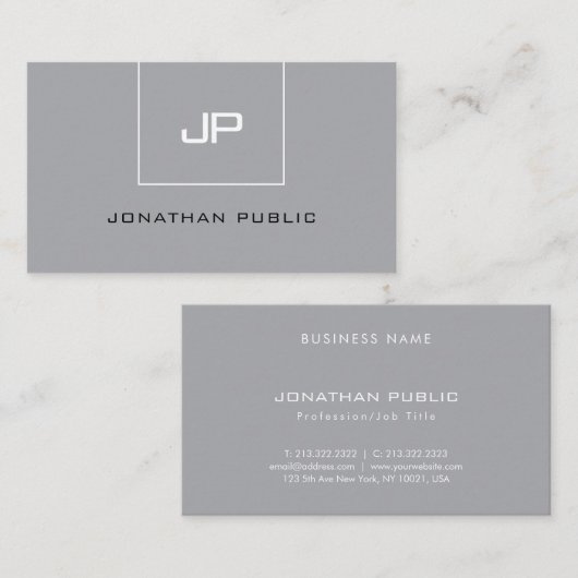 シンプルモノグラエレガントムプロフェッショナルグモダンレイ 名刺 (正面/裏面)