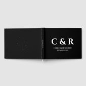 シンプルモノグラエレガントム・ブラック結婚ズ ゲストブック (全面)