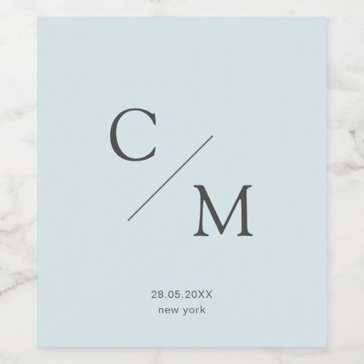 シンプルモノグラエレガントム ワインラベル (シングルラベル)