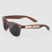 シンプルモノグラミニマルムのロゴあなたの水色を追加 サングラス (左)