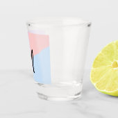 シンプルモノグラミニマルムのロゴパーソナライズされたベーキング ショットグラス (右)