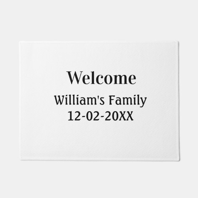 シンプルモノグラミニマルムのロゴパーソナライズされたベーキング ドアマット (正面)