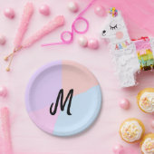 シンプルモノグラミニマルムのロゴパーソナライズされたベーキング ペーパープレート (パーティー)