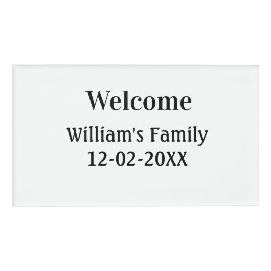 シンプルモノグラミニマルムのロゴパーソナライズされたベーキング 名札 (正面)