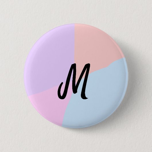 シンプルモノグラミニマルムのロゴパーソナライズされたベーキング 缶バッジ (正面)