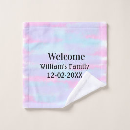 シンプルモノグラミニマルムのロゴ歓迎パーソナライズされた ウォッシュタオル