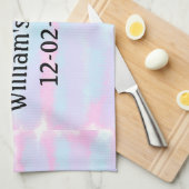 シンプルモノグラミニマルムのロゴ歓迎パーソナライズされた キッチンタオル (四つ折り)