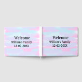 シンプルモノグラミニマルムのロゴ歓迎パーソナライズされた ゲストブック (全面)