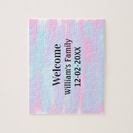 シンプルモノグラミニマルムのロゴ歓迎パーソナライズされた ジグソーパズル