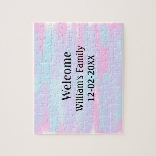 シンプルモノグラミニマルムのロゴ歓迎パーソナライズされた ジグソーパズル (縦)