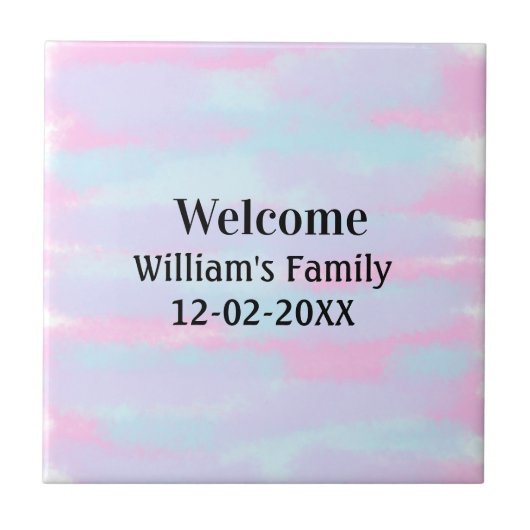 シンプルモノグラミニマルムのロゴ歓迎パーソナライズされた タイル (正面)