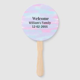 シンプルモノグラミニマルムのロゴ歓迎パーソナライズされた ハンドファン