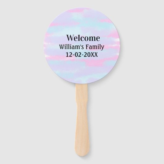 シンプルモノグラミニマルムのロゴ歓迎パーソナライズされた ハンドファン (正面)