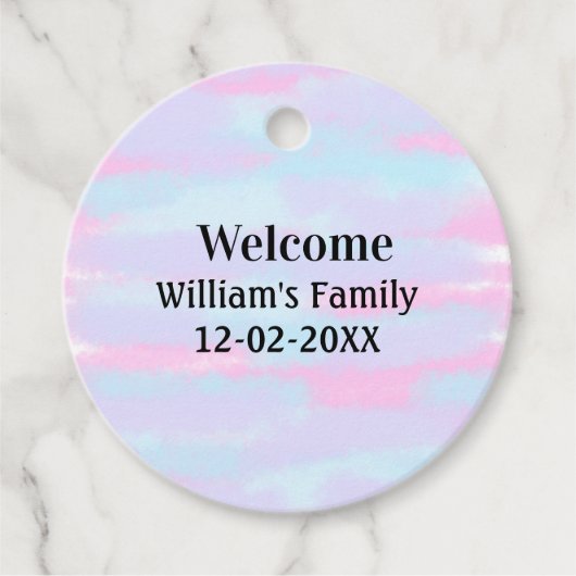 シンプルモノグラミニマルムのロゴ歓迎パーソナライズされた フェイバータグ (正面)