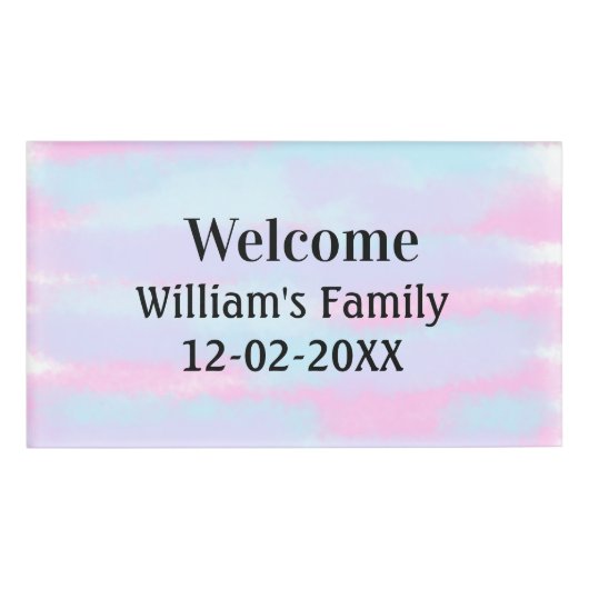 シンプルモノグラミニマルムのロゴ歓迎パーソナライズされた 名札 (正面)