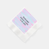 シンプルモノグラミニマルムのロゴ歓迎パーソナライズされた 縁ありカクテルナプキン (角)