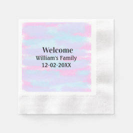 シンプルモノグラミニマルムのロゴ歓迎パーソナライズされた 縁ありカクテルナプキン