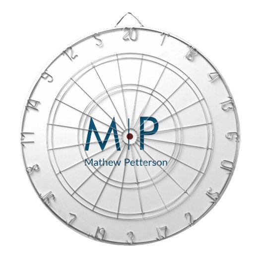 シンプルモノグラミニマルム名の文字を追加エレガントする ダーツボード (正面)