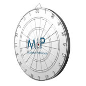 シンプルモノグラミニマルム名の文字を追加エレガントする ダーツボード (正面右)