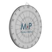 シンプルモノグラミニマルム名の文字を追加エレガントする ダーツボード (正面左)