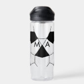 シンプルモノグラムあなたの名前を追加しますミニマル男t ウォーターボトル (背面)