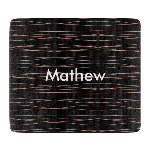 シンプルモノグラムあなたの名前を追加しますミニマル男t カッティングボード (正面)