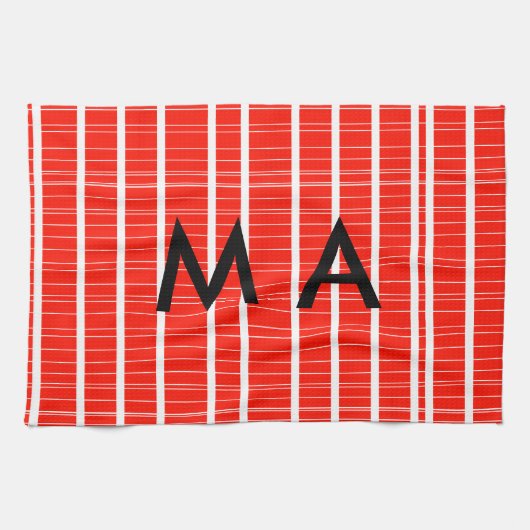 シンプルモノグラムあなたの名前を追加しますミニマル男t キッチンタオル (横)