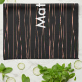 シンプルモノグラムあなたの名前を追加しますミニマル男t キッチンタオル (折り畳み)