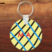 シンプルモノグラムあなたの名前を追加しますミニマル男t キーホルダー (正面)