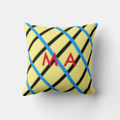 シンプルモノグラムあなたの名前を追加しますミニマル男t クッション (裏面)