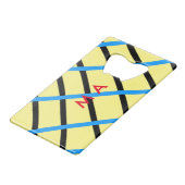 シンプルモノグラムあなたの名前を追加しますミニマル男t クレジットカード栓抜き (裏面アングル)