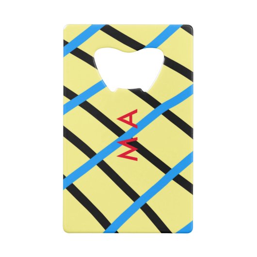 シンプルモノグラムあなたの名前を追加しますミニマル男t クレジットカード栓抜き (裏面)