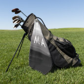 シンプルモノグラムあなたの名前を追加しますミニマル男t ゴルフタオル (グリーン)