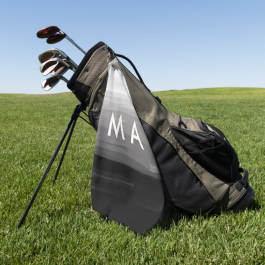 シンプルモノグラムあなたの名前を追加しますミニマル男t ゴルフタオル (グリーン)