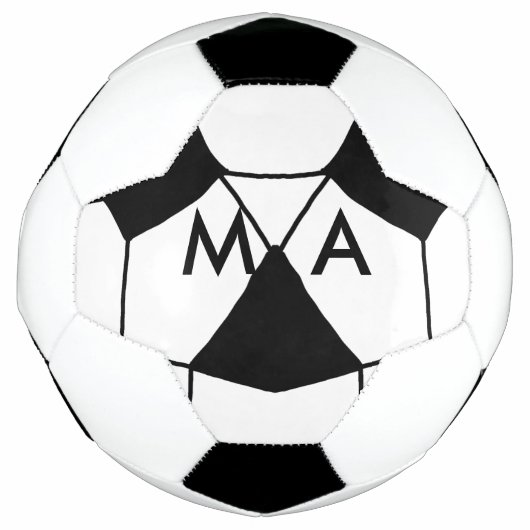 シンプルモノグラムあなたの名前を追加しますミニマル男t サッカーボール (正面)