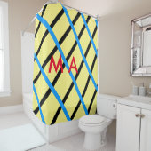 シンプルモノグラムあなたの名前を追加しますミニマル男t シャワーカーテン (インサイチュ)